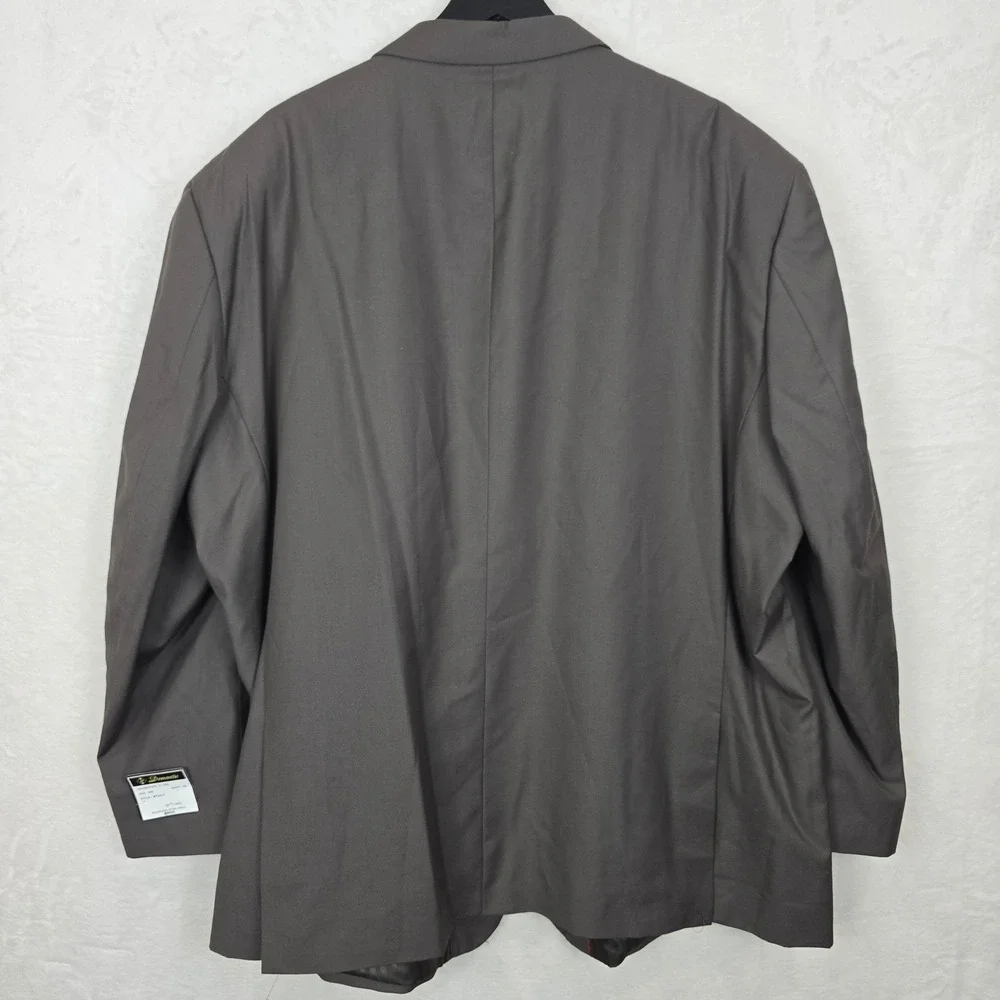 New Demantie Super 150s Blazer 54R Charcoal Brown 3-Button Travel Jacket W48‎
